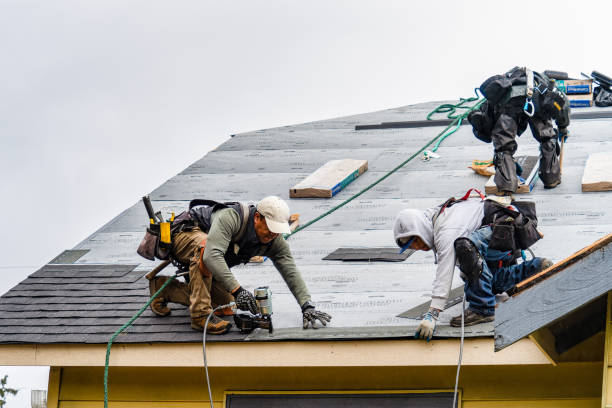 Professional Roofing technician working in Townville, PA